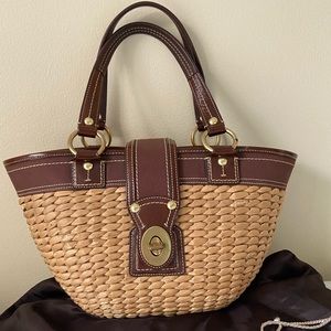 Coach weave basket purse